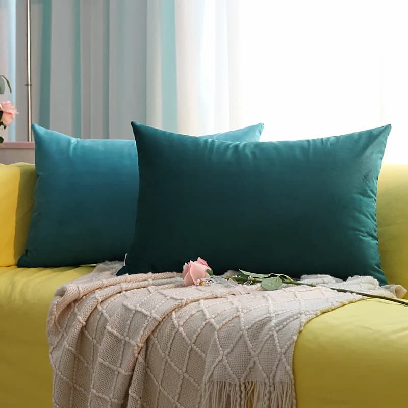Fodere per cuscini in morbido velluto, federe a quadri per divano da soggiorno 30x50 cm, copricuscini nordici per decorazioni domestiche