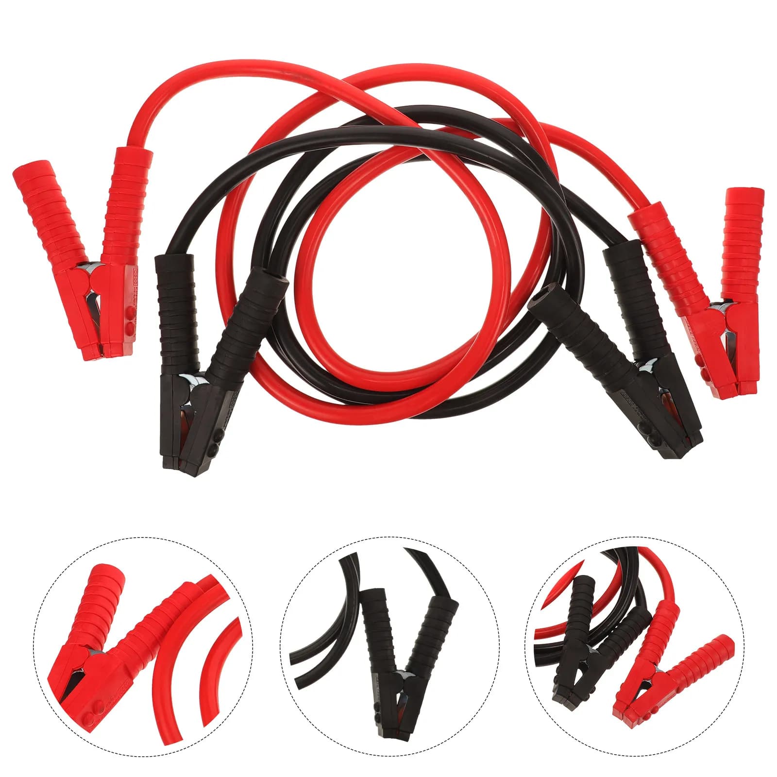 2 cavi di avviamento da 2 m, cavi batteria resistenti per avviamento di emergenza auto, camion, SUV, kit di avviamento con morsetti per avviamento auto