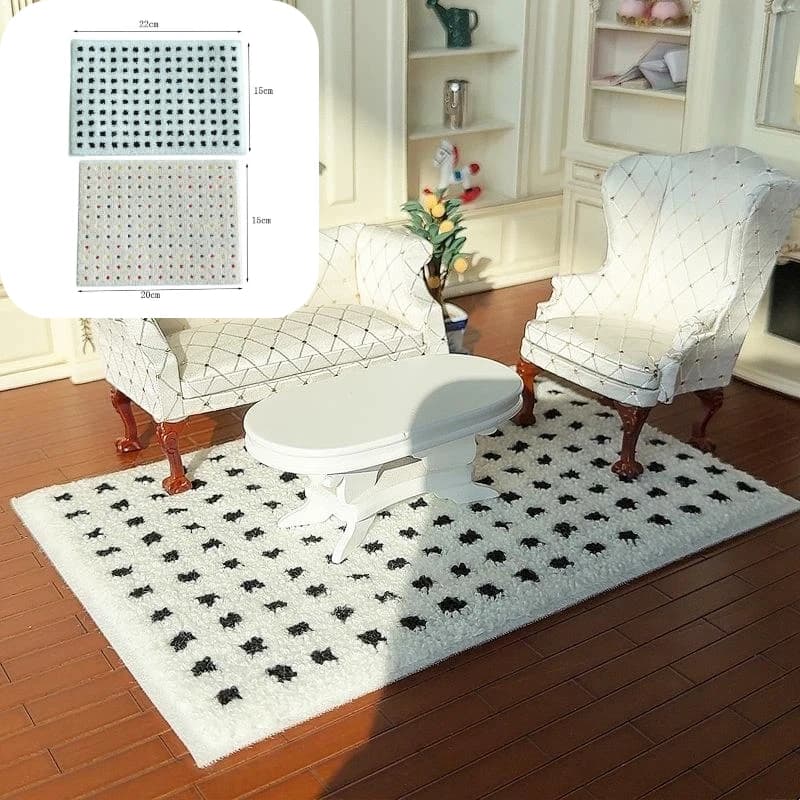 Tappeto in Miniatura per Casa delle Bambole 1:12, Morbido Tappetino, Modello per Fotografia, Giocattoli per Bambini, Decorazione Mini per Casa delle Bambole, Regalo