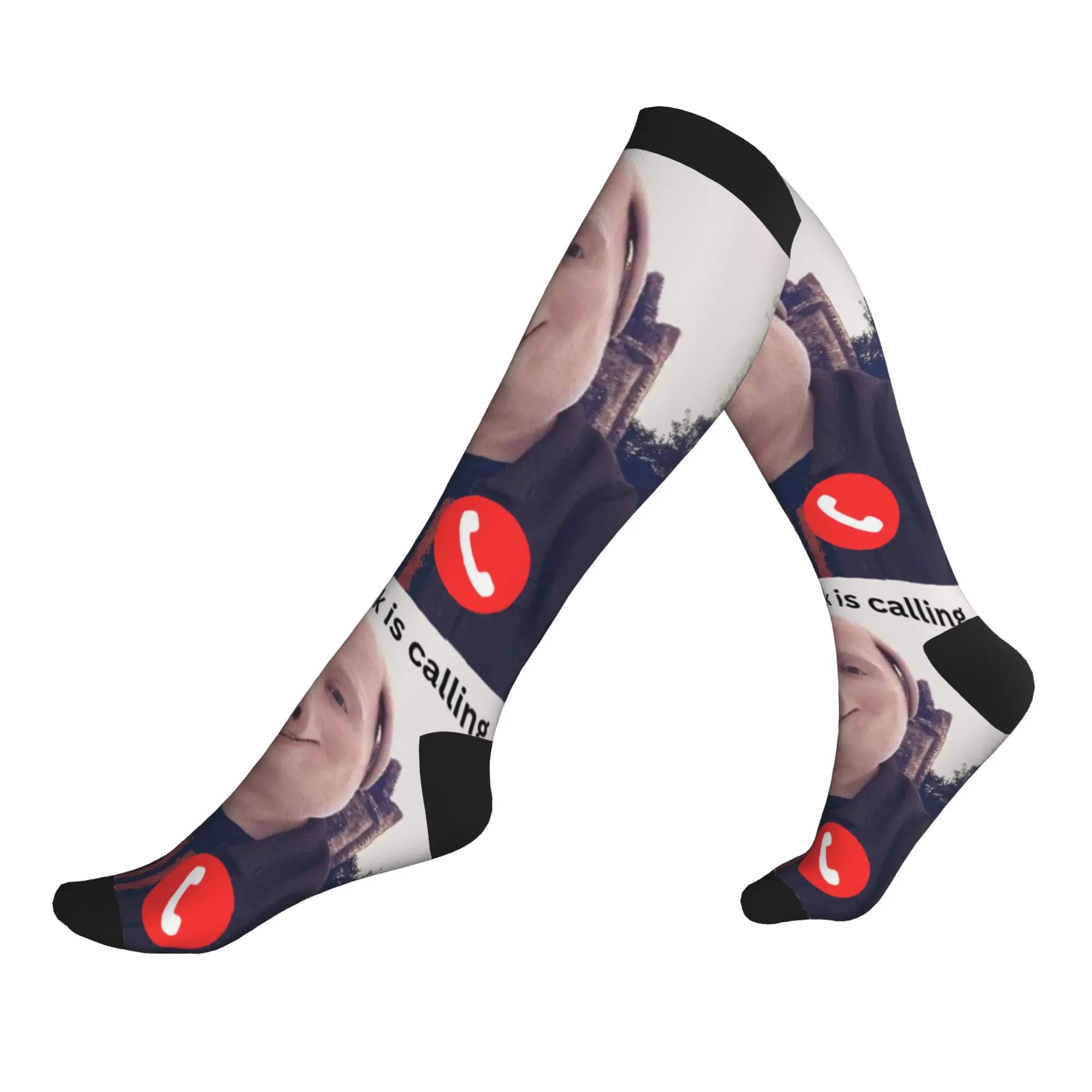 Harajuku John Pork Is Calling Socks Men Women Warm 3D Print Sports Football Sports Compression Socks