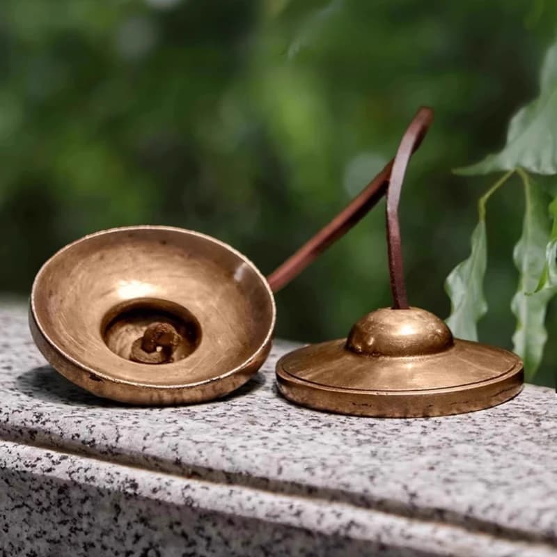 Bronze Tinkle Bell Meditation Sound Healing Hand Bells Nepal Professional Yoga Tinkle Bell Tibetan Wake Up Orff Instruments