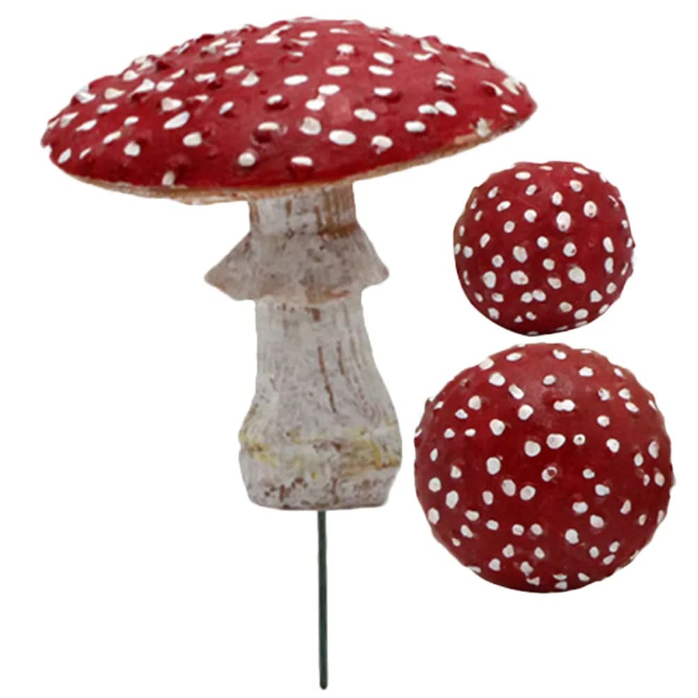 Set di 3 Ornamenti Luminosi a Forma di Fungo in Resina, Piccole Decorazioni da Giardino, Scena Fatata, Luce Notturna per Interni ed Esterni, Esposizione su Balcone e Tavolo