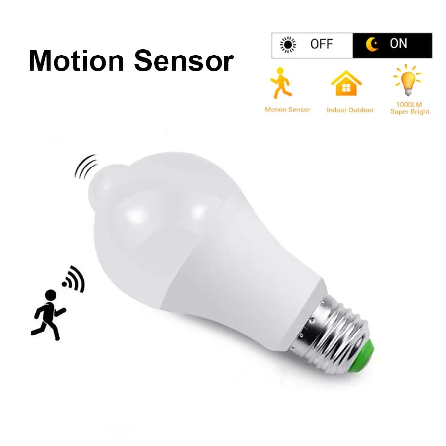 Lampadina a LED E27 sensore di movimento PIR 110V 220V 12W 15W 18W Dusk Dawn lampade a LED faretti luce notturna per corridoio scale di casa