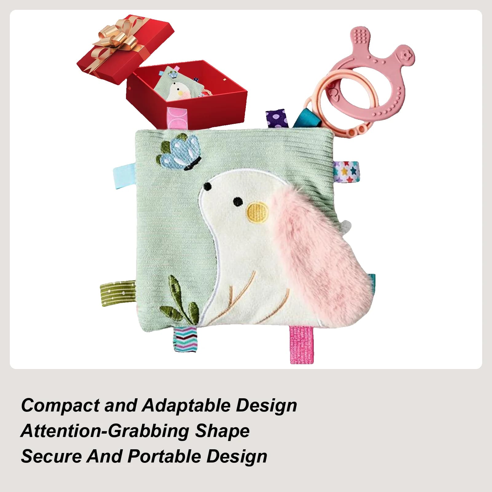 Bambini Sleep Companion Forma di coniglietto Asciugamano delicato e traspirante Coperta di sicurezza per coniglio morbido per ragazza Seggiolino auto Letto Viaggio Casa Interno