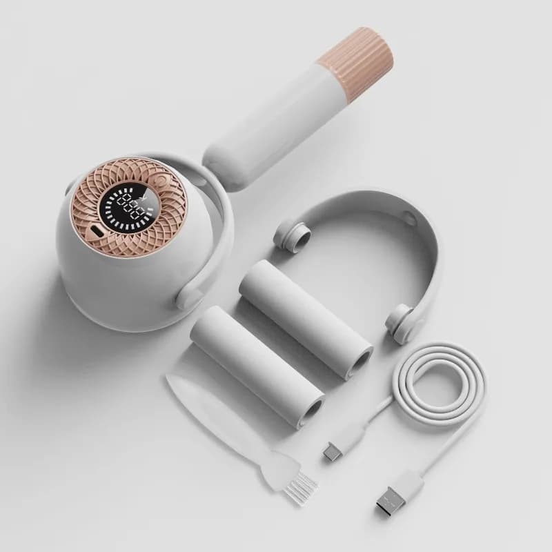 Levapelucchi Ricaricabile 2 in 1 con Display Digitale LED, Rullo Elettrico Portatile per Rimozione Peli di Animali Domestici e Tessuti