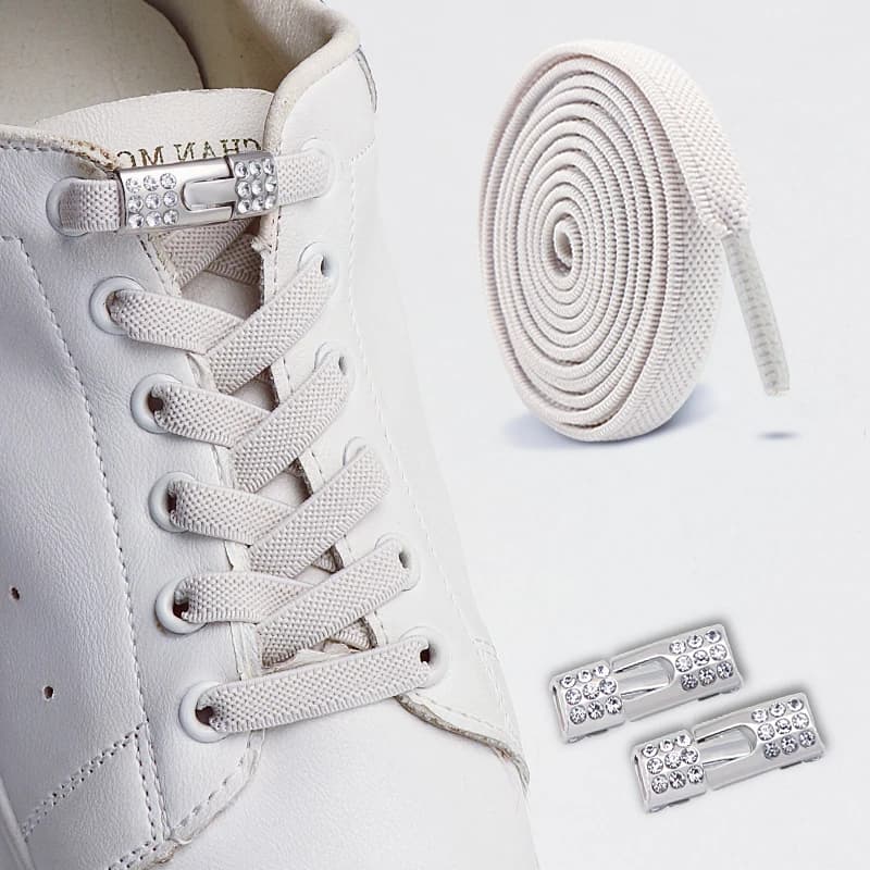 1 Paio/2 Paia di Lacci Elastici con Chiusura a Diamante, Facili da Indossare, Senza Nodi, per Sneakers, Accessori per Scarpe per Bambini e Adulti