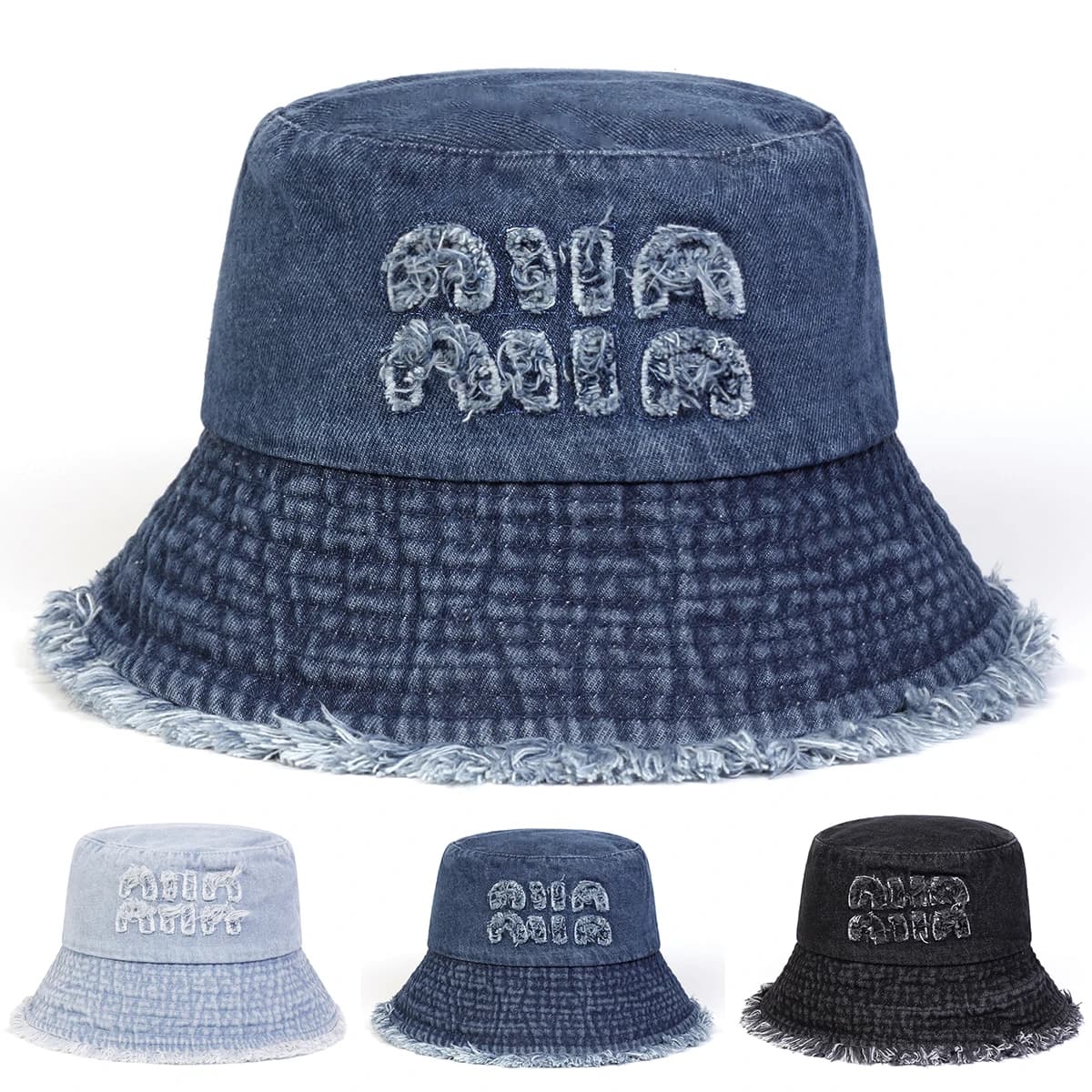 Cappello da Pescatore Unisex NIIN con Lettere e Fori, Stile Cowboy, per Esterni, Casual, con Protezione Solare
