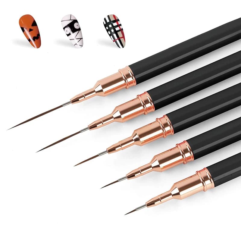 5 Counts Brush Set, Nail Art Brushes for Gel Polish, Nail Art Painting Pen, Brush for Nail Art Sizes 7/9/11/15/25mm, Nail Art To