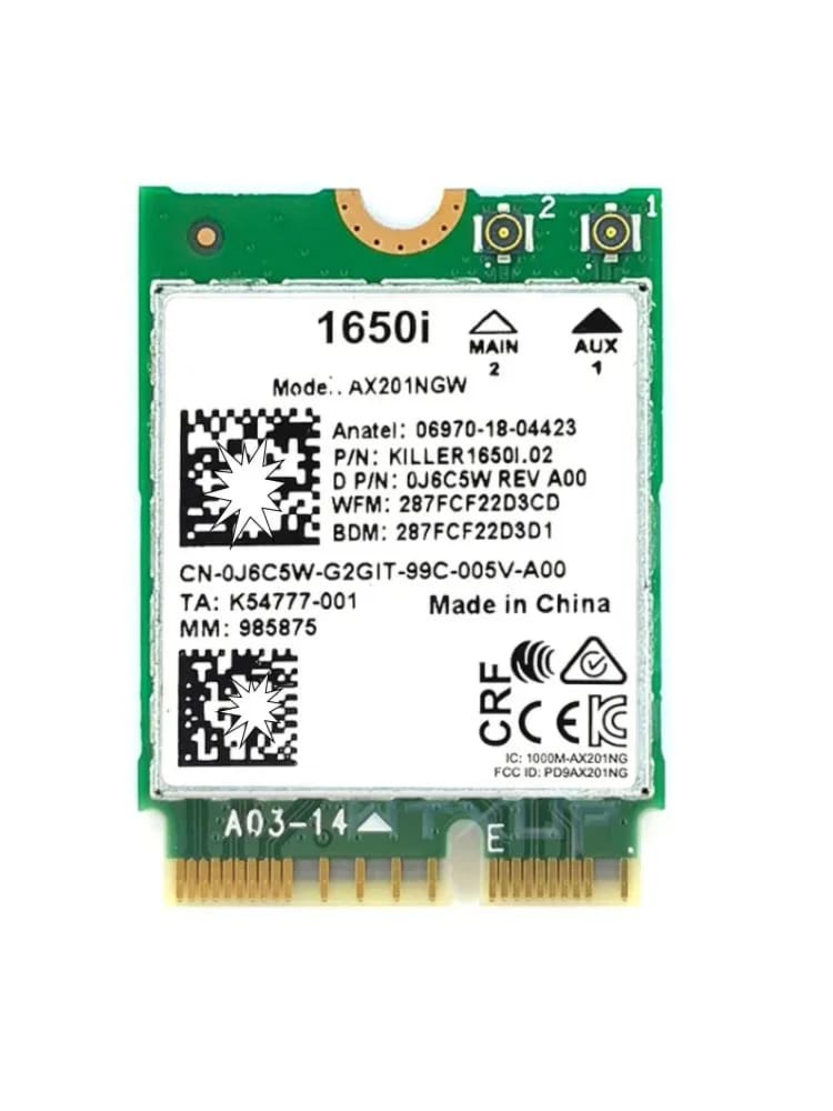 Killer 1650i AX Dual Band 2.4Gbps Wireless AX201 Wifi6 Scheda AX1650i X201NGW 802.11AX/A/B/G/N BT 5.0 Laptop per Windows 10
