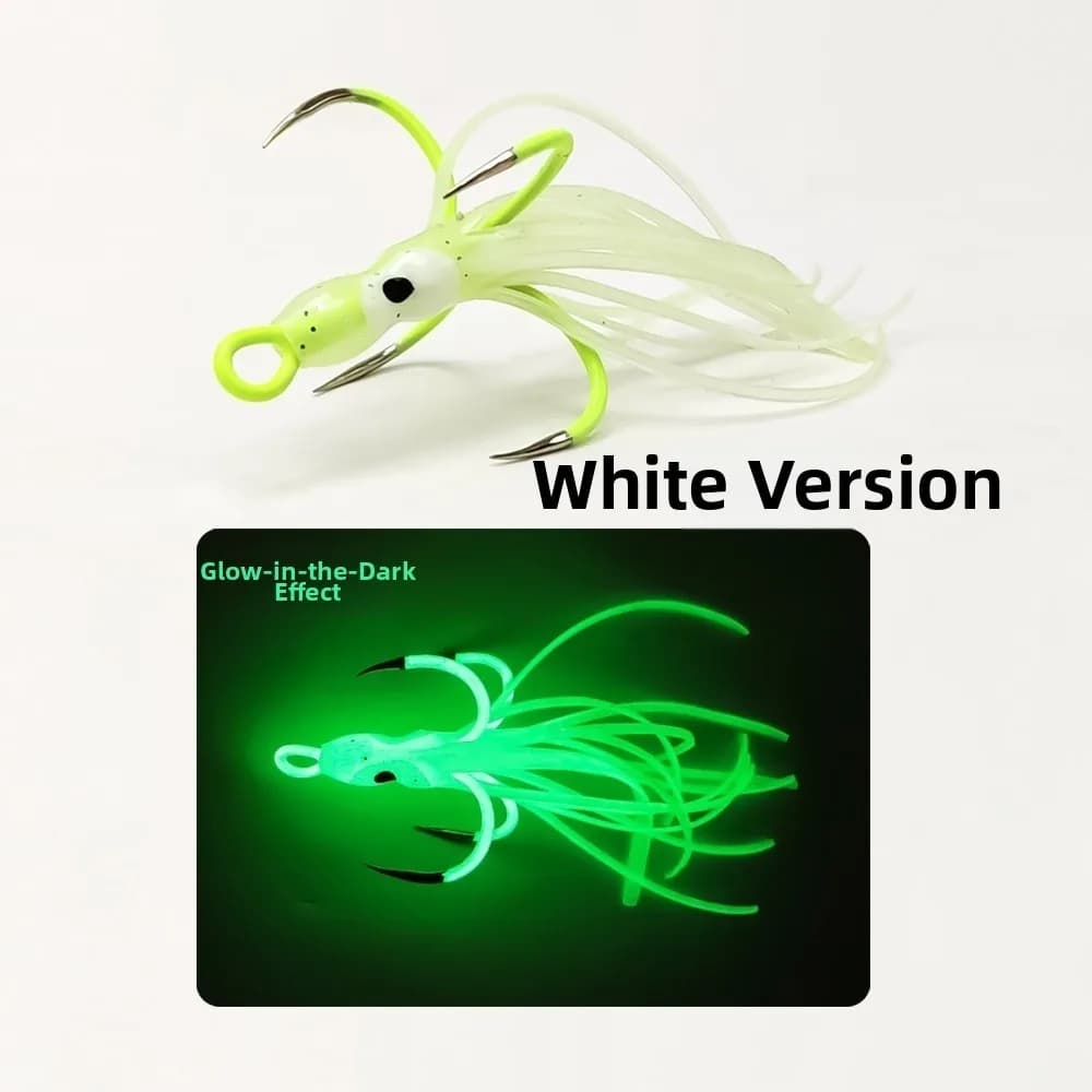 5pcs 5 Pcs Lot Fishing Hook Set Night Light Four Hooks Octopus Jig Hooks Anchor Shape Claw Hooks Fish Iron Plate