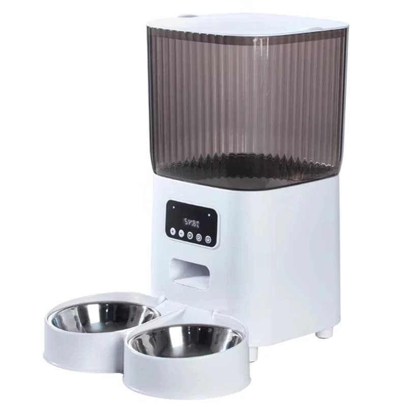 Automatic Pet Feeder 5L Dual Bowl Power Pet Feeding System Key For Cats And Dogs Timed Food Dispersion Distribution