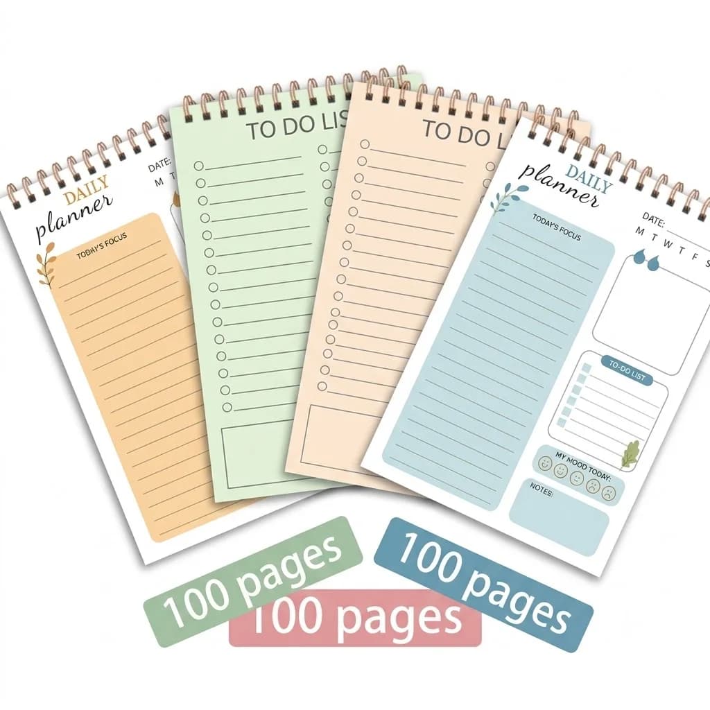 4pcs To-Do Notepad -50 Sheet Daily Planner Notepad, 5.1x7.1 Inch, Tear-Off Notepad, Home, Office, Memo, Notebook, Back To School