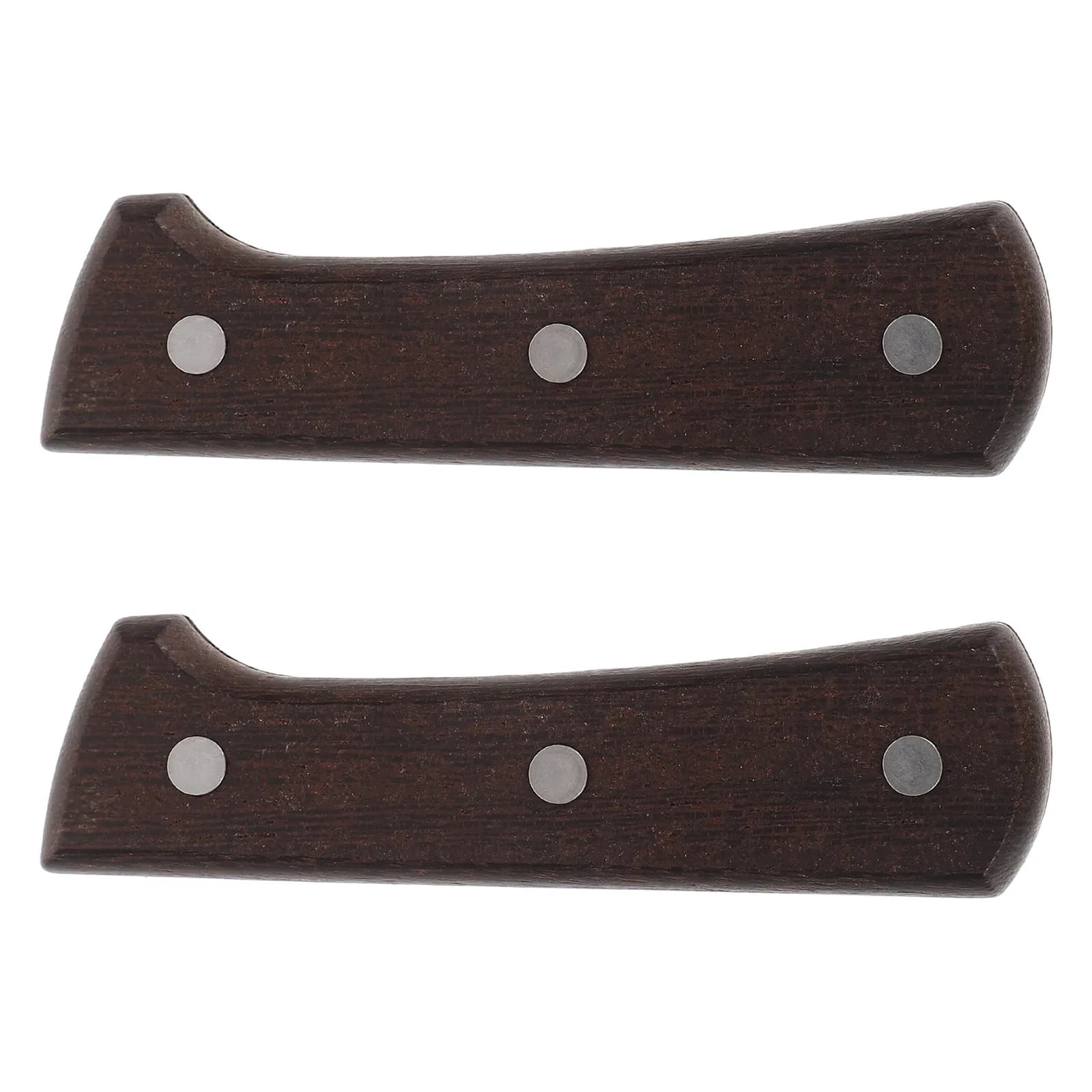 1Pair Solid Wood Cleaver Handle Replacement Pre Drilled Knife Grip for Kitchen Butcher Chopper Cutter Repair Wood Handle Spare