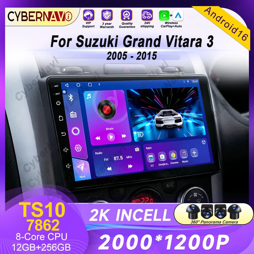 Android Per Suzuki Grand Vitara 3 2005 - 2015 Autoradio Multimidia Lettore di Navigazione 4G Carplay Auto GPS Sistemi Intelligenti WIFI