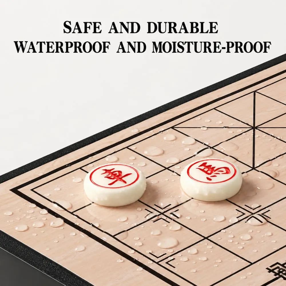 Portable Foldable Xiangqi Educational Learning Chinese Chess Set Strategy Chess Puzzle Game Office