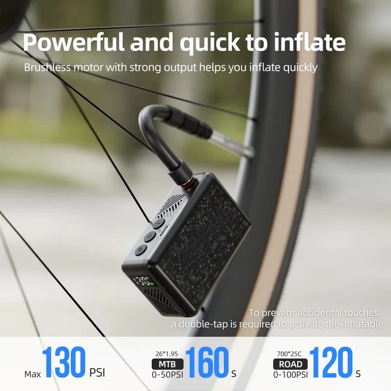 AM6 MINI Air Pump 130 PSI Portable Pocket Electric Inflator Pump Tire Pressure Display Tire Inflator MTB Road Bike