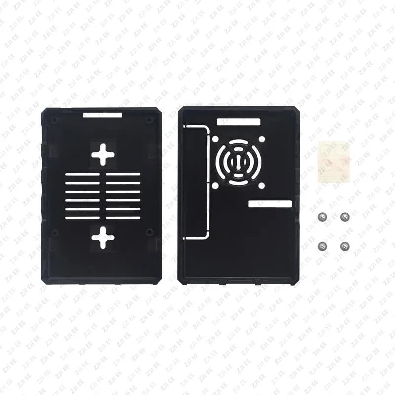 Custodia in ABS per Raspberry Pi 4 Modello B, Scocca in Plastica con Copertura GPIO Rimovibile e Ventola di Raffreddamento per Raspberry Pi 4B