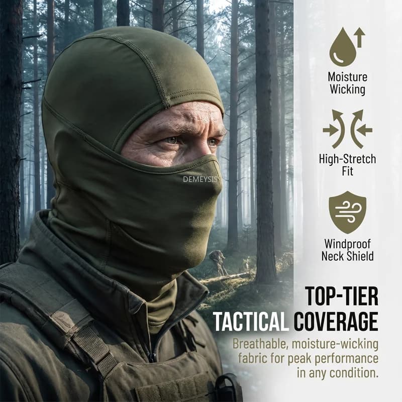 Tactical Balaclava with Inner Silicone Cover Airsoft Shooting Protective Mask Full Face Fishing Hiking Headgear Shooting Masks