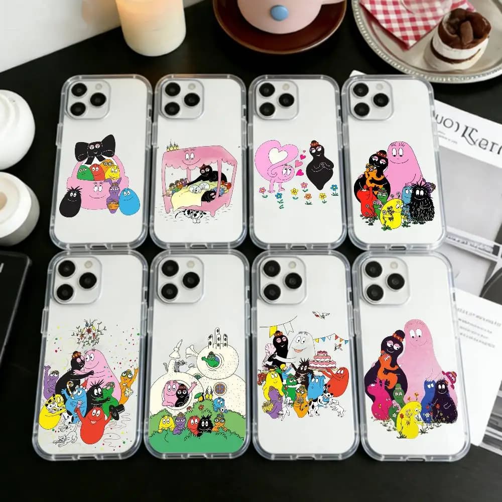 Cover Trasparente T-Tiny C-Cute B-BarbapapaS per iPhone 17 16 15 14 13 12 11 Mini Pro Max Plus
