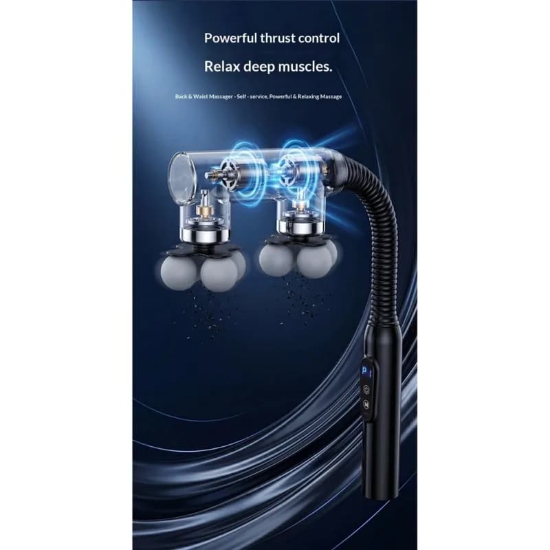 NALFI-Multi-Speed Percussion Massage Gun With LCD Display, Long Handle& Multi-Head Design For Enhanced For Fitness Experience