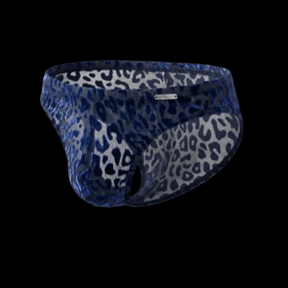 Quick Dry Ice Silk Men Briefs Mesh Lingerie Sheer Underwear Transparent Convex Pouch Leopard Print Panties Men