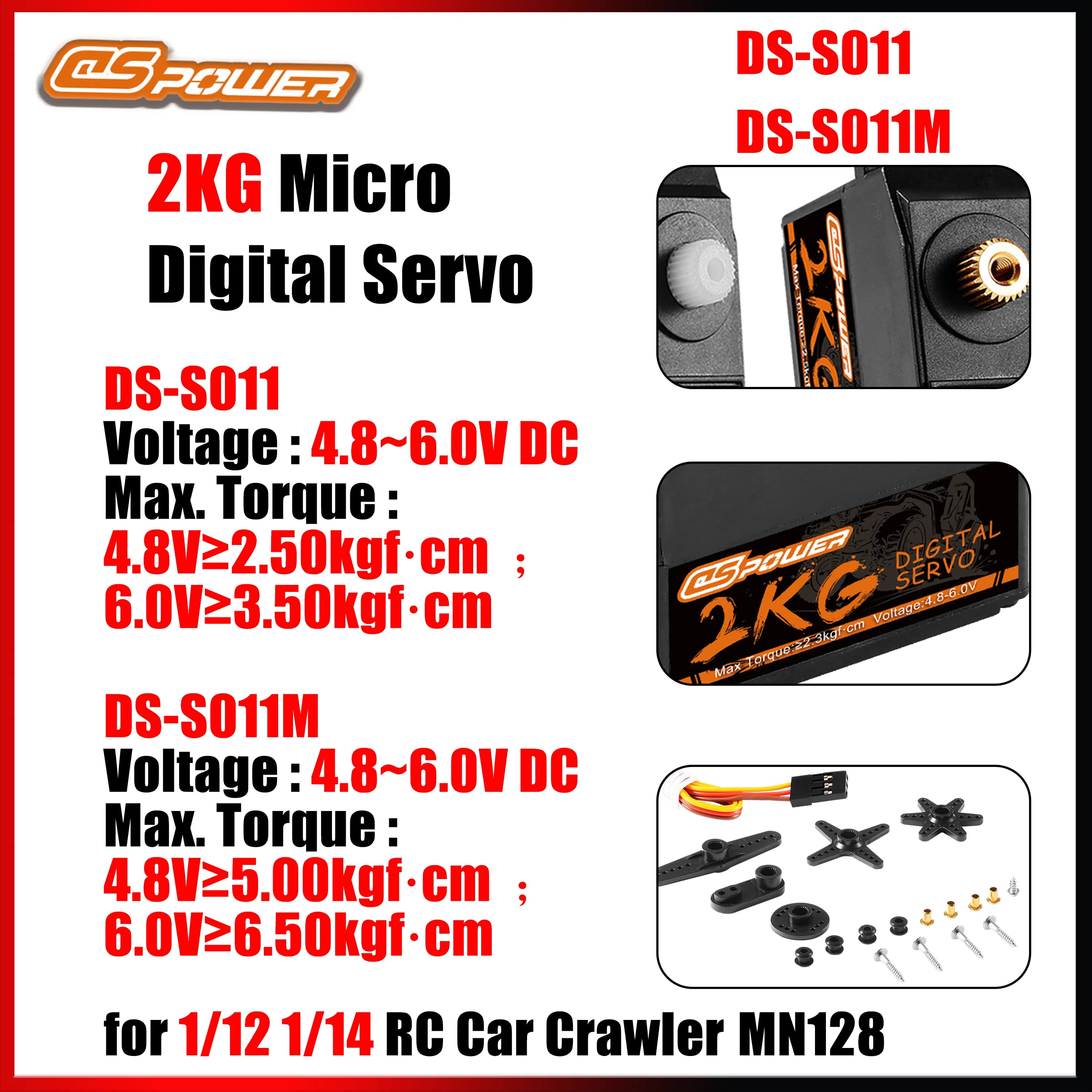 DSPOWER 2KG Digitale In Metallo/Plastica Gear Servo 4.8 ~ 6.0V Motore per 1/12 1/14 RC Auto Crawler MN128 Elicottero Drone Barca Giocattolo Parte