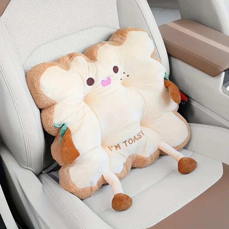 1 PC Car Lumbar Support Cute Toast Cushion Butt Cushion Office Chair Cushion Chair Bedroom Floor Butt Cushion