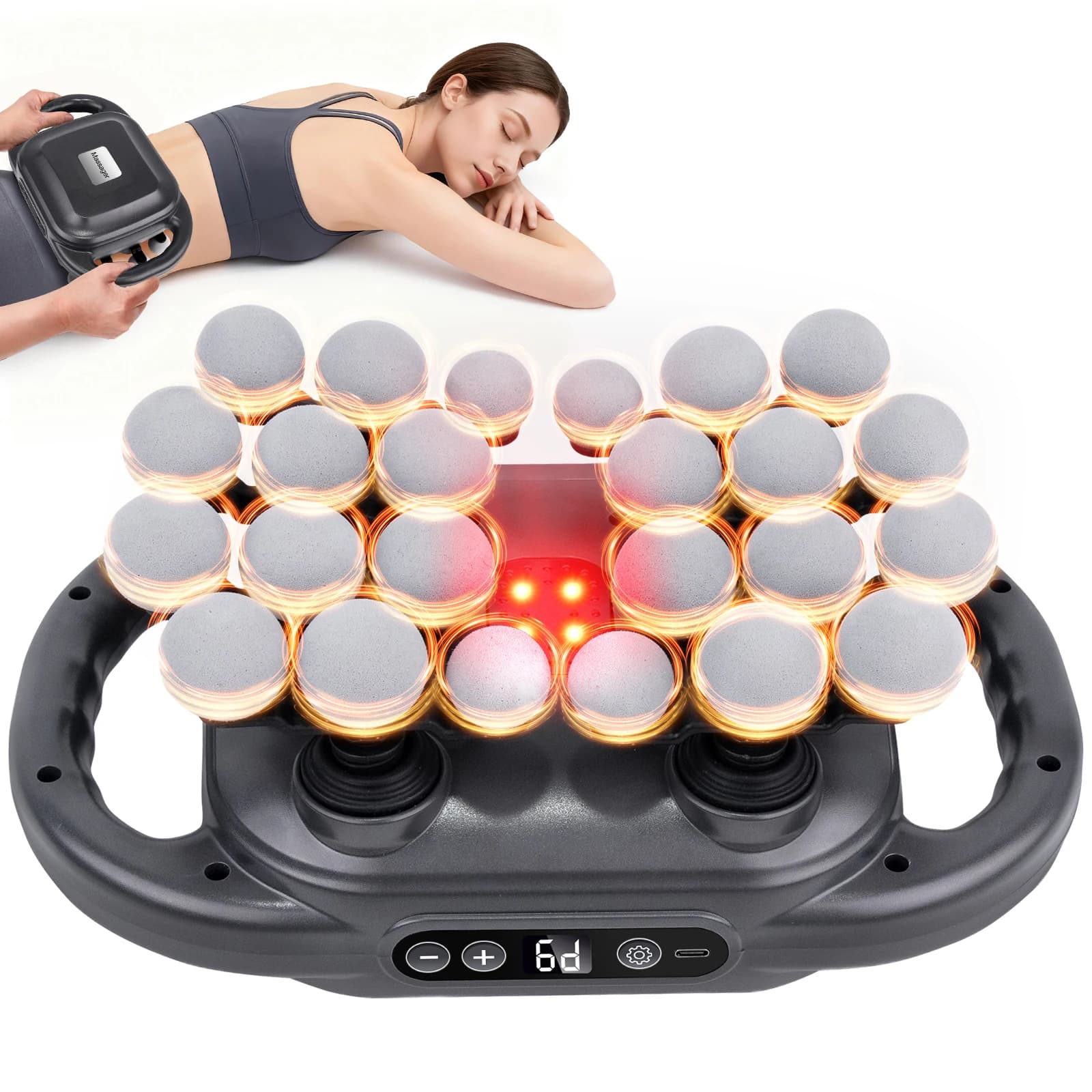ROVOS Multi head fascia gun muscle massager, suitable for relaxing muscles after exercising at home and in the gym