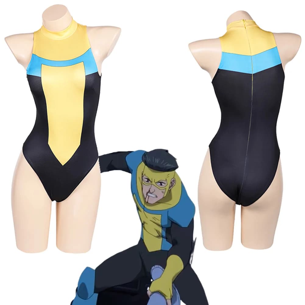 Cartoon Invincible Mark Grayson Jumpsuit Swimsuit Role Game Costume for Adults Women's Dresses Halloween Carnival Party Dresses