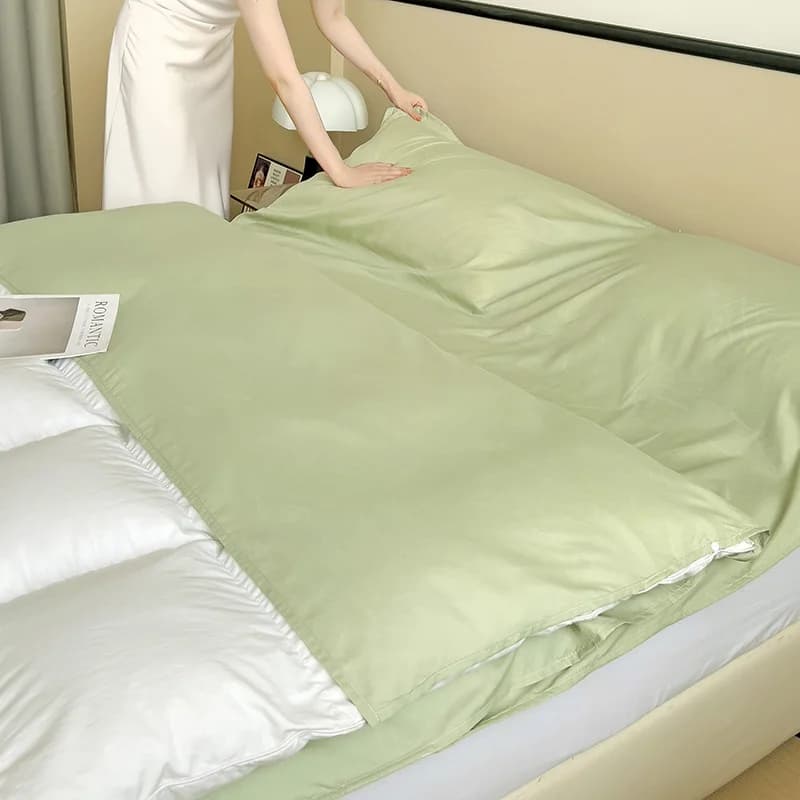 Bed linen, camping, hotel, portable bedspread, soft bed linen set 3 in 1 with flat sheet Upper bed and pillowcase