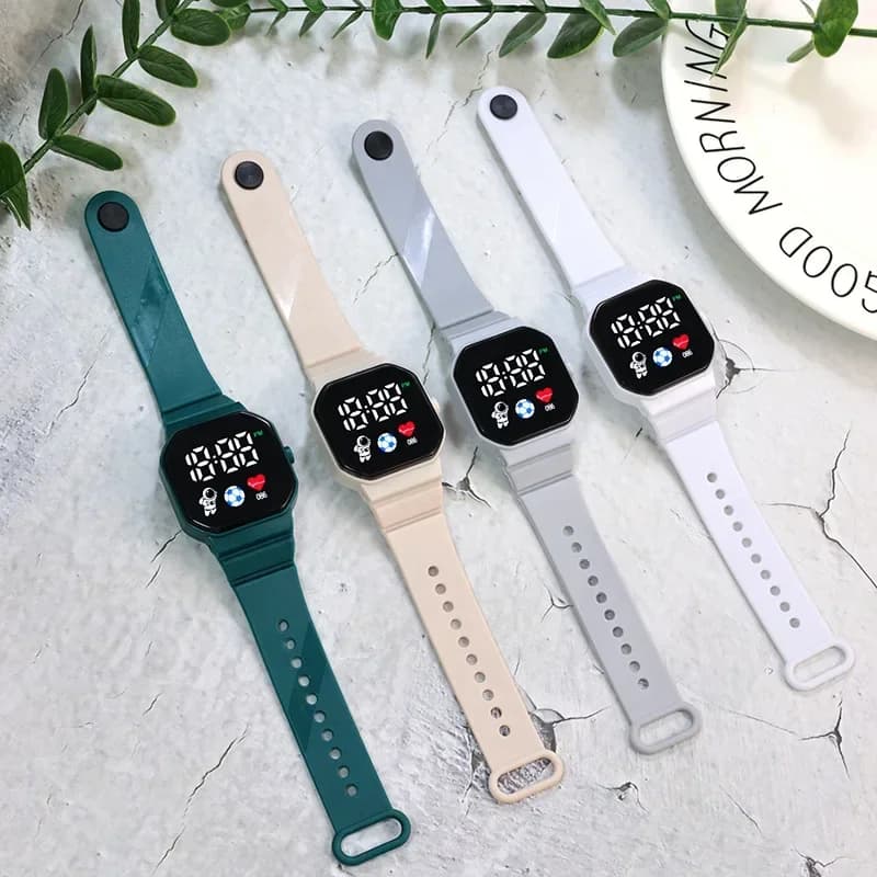 Orologi per bambini Orologio digitale per bambini a LED Cinturino in silicone Orologio da polso elettronico leggero per cartoni animati Orologio sportivo per regali per ragazze
