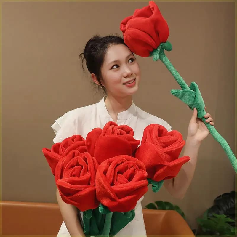 85cm Red Artificial Rose Bouquet For Home Decor Valentine's Day And Mother's Day Gift 10/5/2/1PCS Fabric Flower Curtain Hook