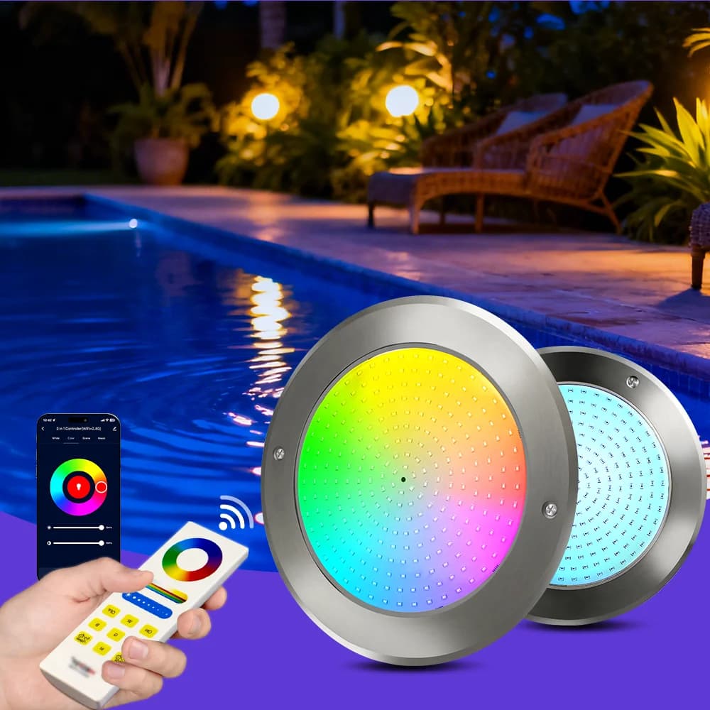 35W 12V RGBW Smartphone Slim Flat Swimming Pool Lights IP68 Underwater Light 316SS LED Underwater Lighting