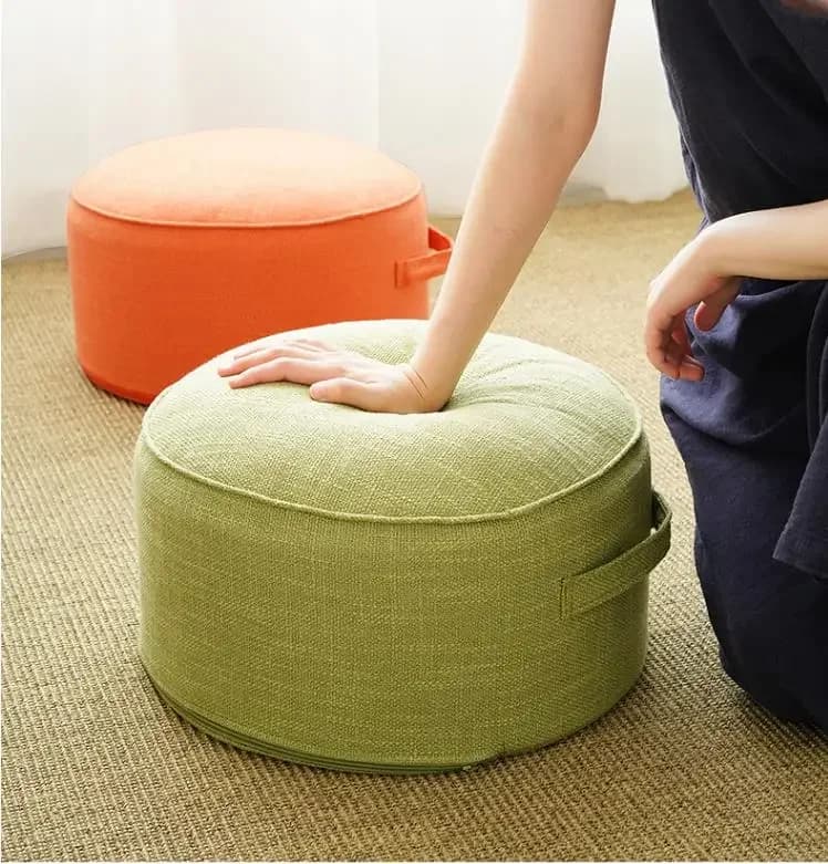 Linen Meditation Cushion Round Tatami Cushions Removable Thickening Sponge Floor Seat Pad Japanese Style Futon Home Decor