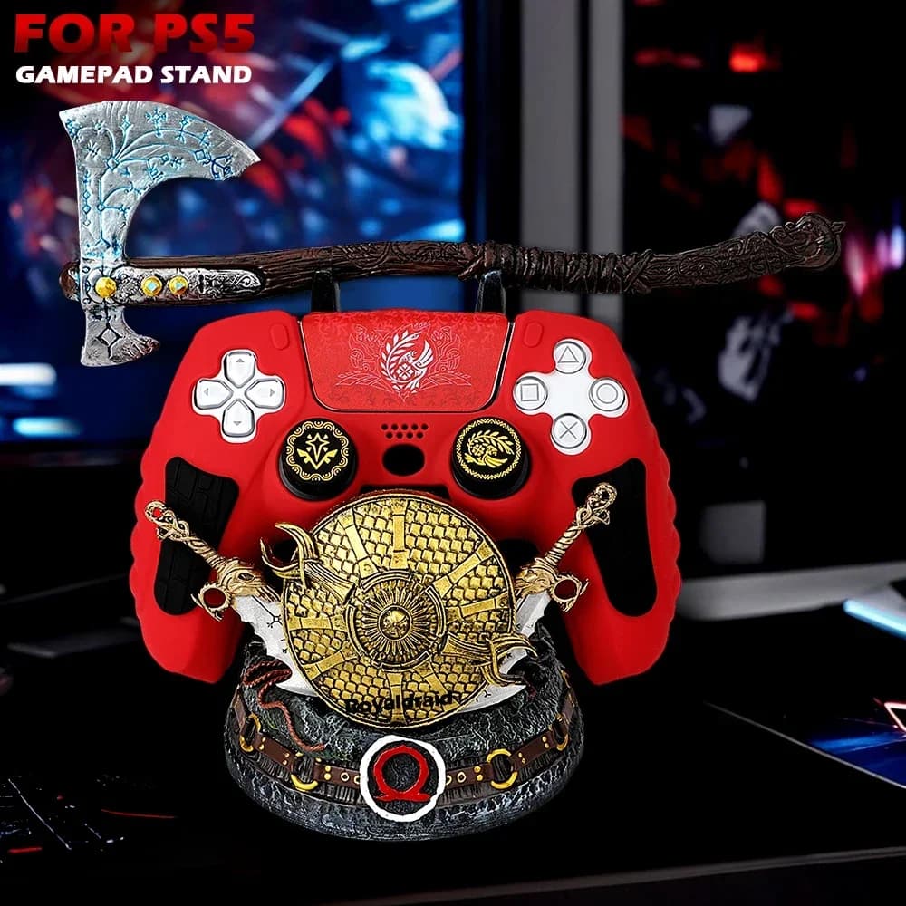 Supporto per controller per PS5/Xbox/PS4/Switch, supporto per gamepad, decorazione da scrivania God of War, supporto universale per cellulare