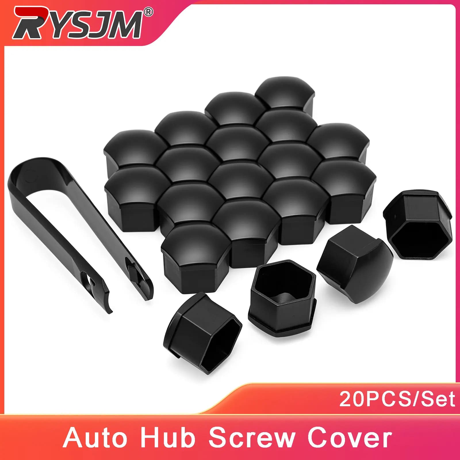 20Pcs/lot 17mm Wheel Lug Bolt Center Nut Covers Caps 321601173A for Audi A4 Q5 Golf Skoda SEAT with 17mm Hexagon Bolt