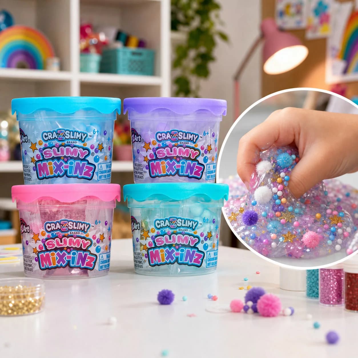 5pcs Slime Mix Ins Kit With Colorful Charms Foam Beads And Glitter For Diy Sensory Craft Play Decorations