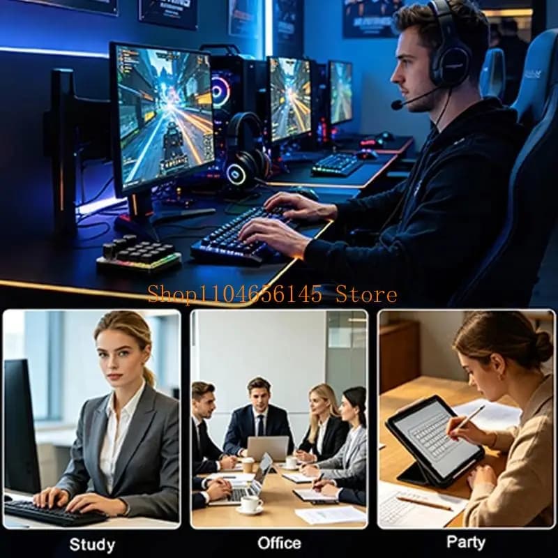 652F Programmable Keypad with 12 Switches and 3 Knobs for Editing and Office Keyboard