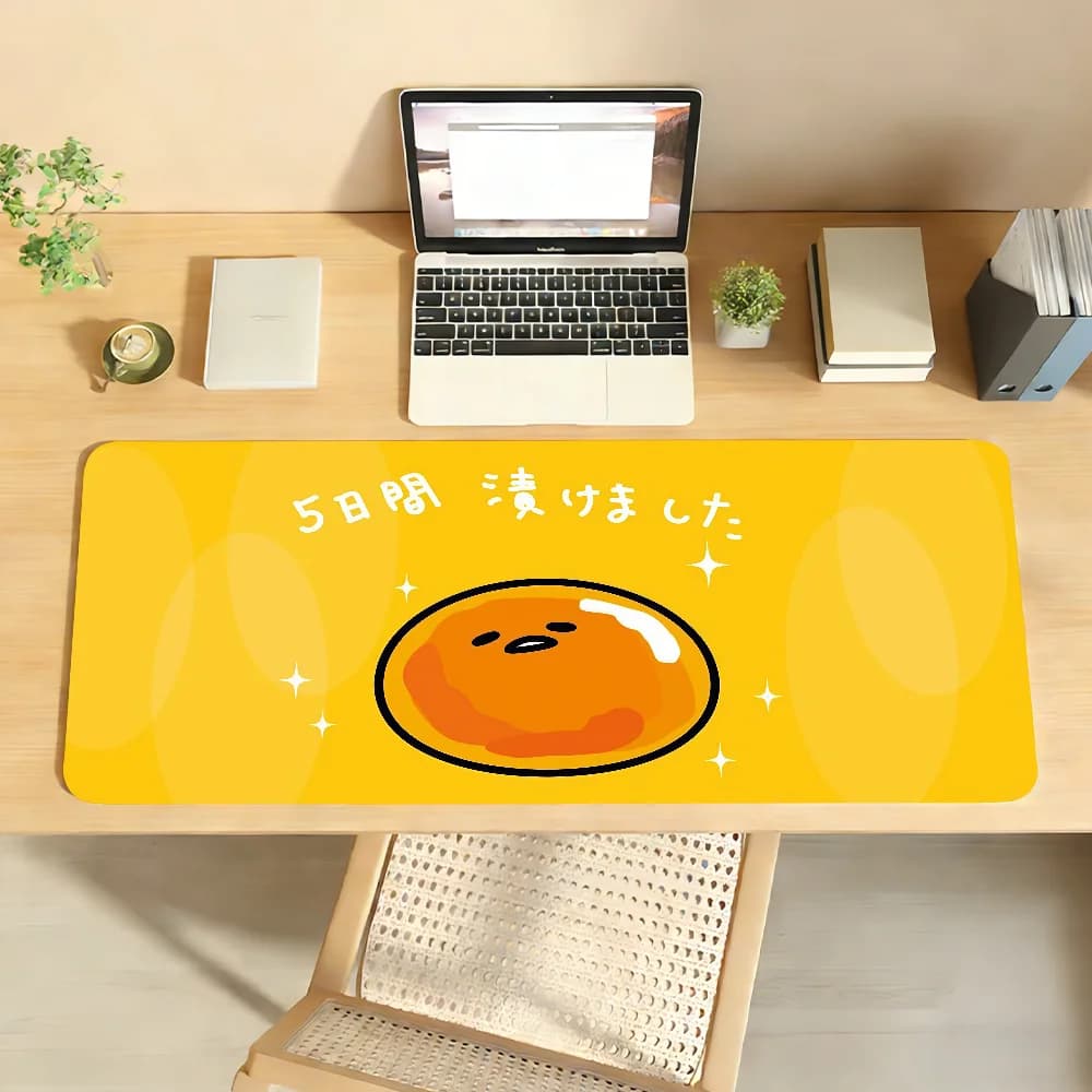 Tappetino per Mouse Cartoon Carino G-Gudetama, Antiscivolo con Bordo Bloccato, Accessori per PC e Laptop, Tappetino da Scrivania XXL in Gomma per Ufficio e Giochi