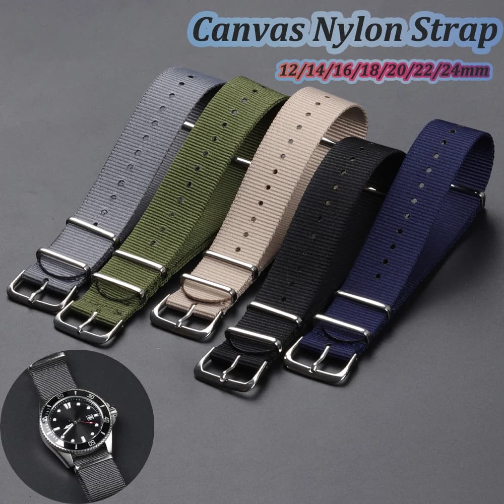 18 20 22mm cinturino in nylon cinturino militare a righe cinturino di ricambio donna uomo esercito braccialetto sportivo casual da polso