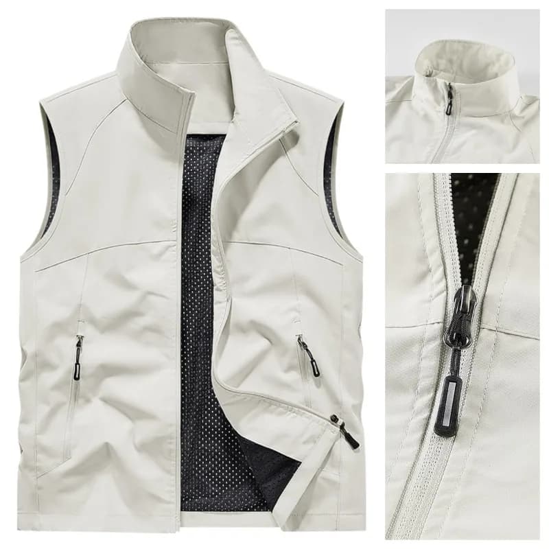 Men's Outdoor Mountaineering Hiking Windproof Breathable Vest Spring and Autumn Soft Comfortable Fashionable Versatile Tank Top