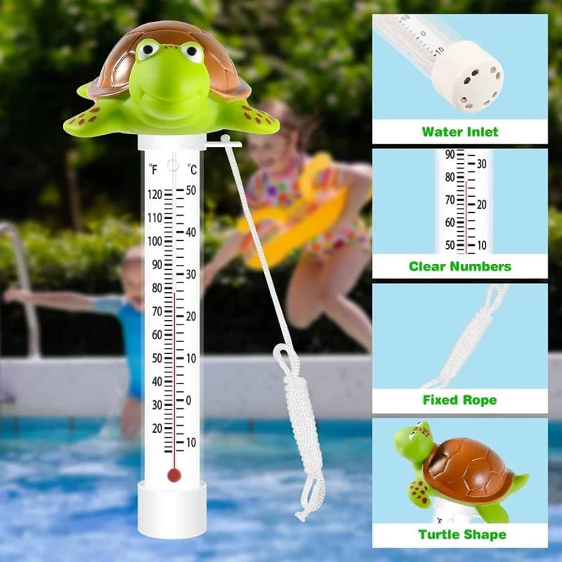 Floating thermometer. No battery required, easy to read, unbreakable, new product: thermometer for pool and bath water