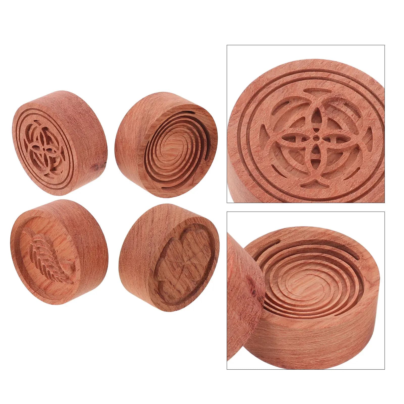 4Pcs Wood Passive Essential Oil Diffuser 2 Inch Natural Wooden Aroma Diffuser Block Portable for Car Office Home