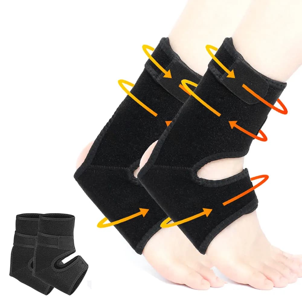 Supporto per caviglia da 1/2 pezzo con cuscinetto in silicone per uomo e donna, fascia regolabile a compressione, per stinchierevolezza, artrite