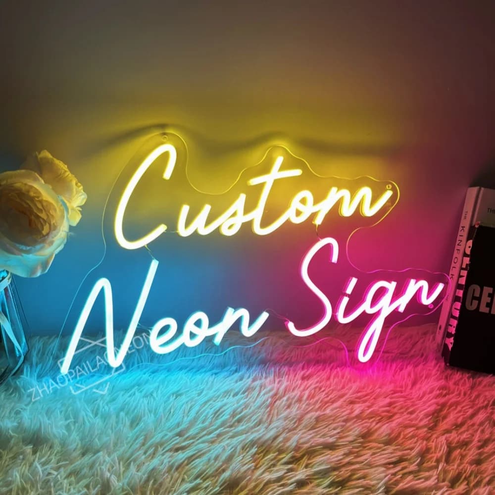 Insegna al neon personalizzata Nome Decorazione della stanza Matrimonio Bar Negozio di feste Logo aziendale Insegne acriliche 3D Salone di bellezza Studio Compleanno Luci a LED