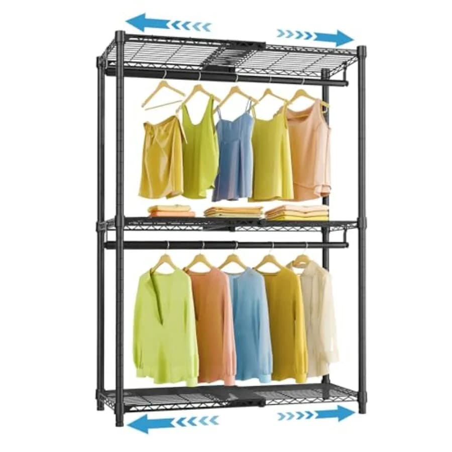 VIPEK X1 Expandable Expandable Resistant Adjustable from 2' to 3'''' with shelves and rods Adjustable clothes racks for Wardrobe and Spaces with Internal access