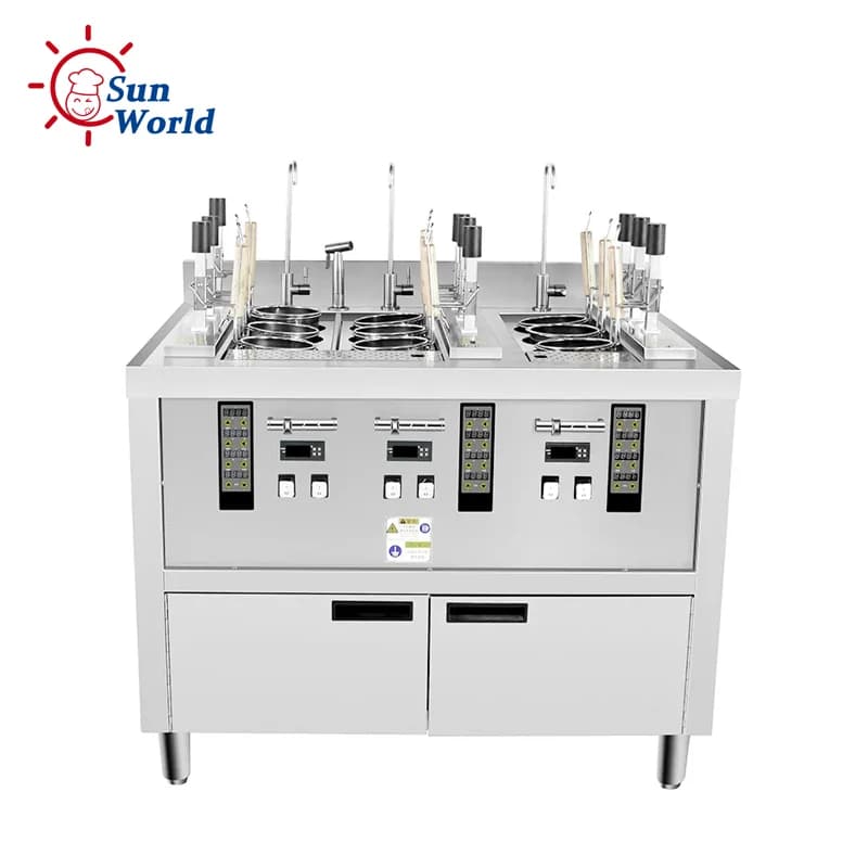 Cuocipasta Automatico a 9 Teste, Attrezzatura Commerciale per Cucina, Fornello per Ramen, Macchina per Pasta