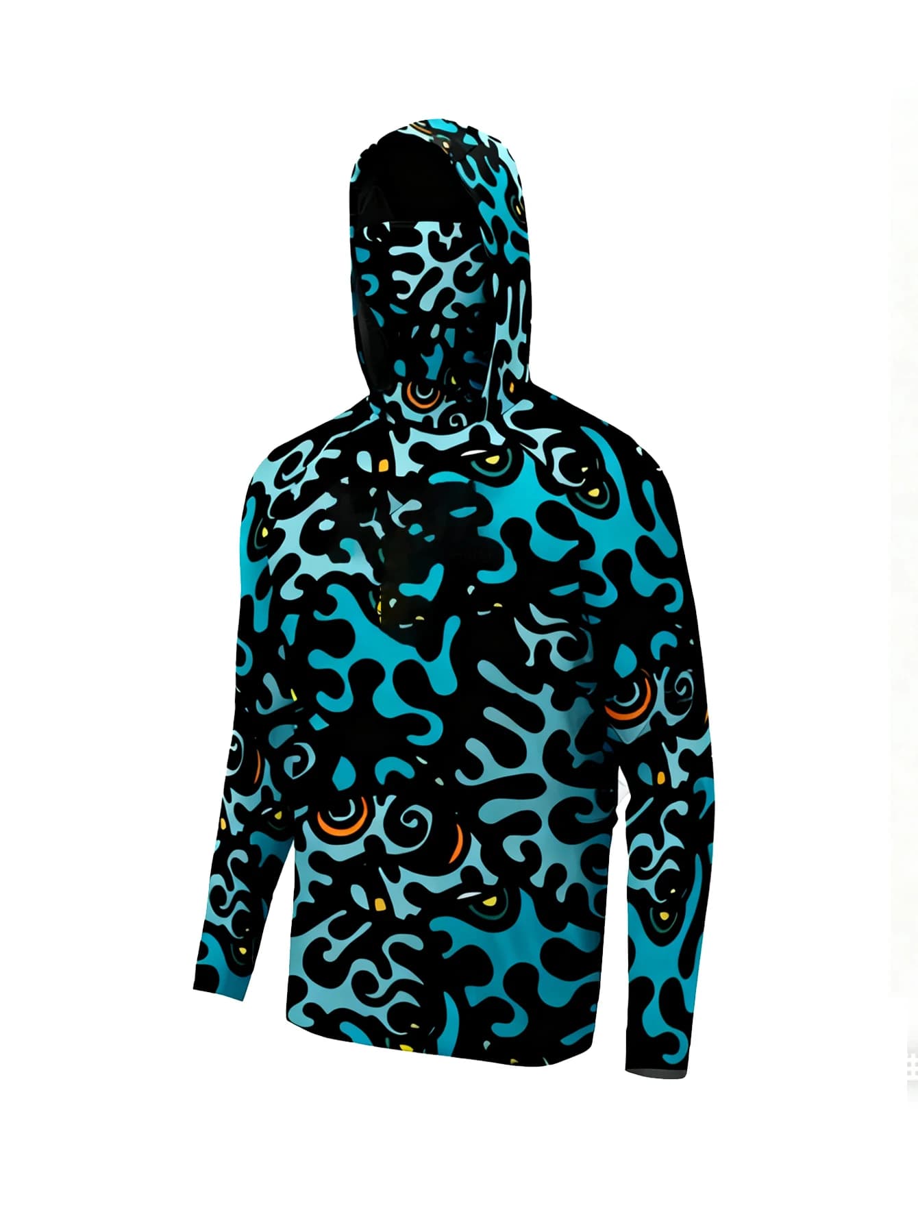 Men’s Fishing Hoodie Shirt UPF 50+ Quick Dry Performance Long Sleeve Sun Protection Jersey