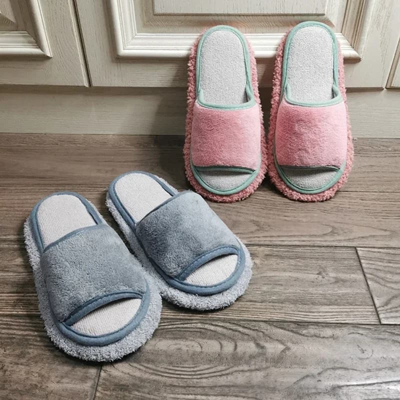 Microfiber Floor Cleaning Slippers, Solid Color, Simple And Washable, For Cleaning Wooden Floors And Tiles, Lazy Slippers