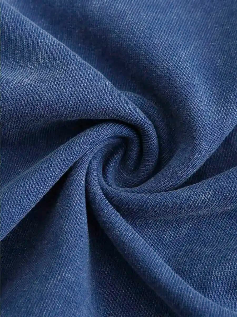 T-Shirt in Cotone Lavorato a Maglia 230g con Stampa Posizionata, Collo Tondo, Stile Casual, Adatta per Tutte le Stagioni